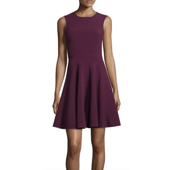 Rebecca Taylor Womans 10 Sleeveless Suiting Circle Dress Sugar Beet Purple NWT - Picture 1 of 10